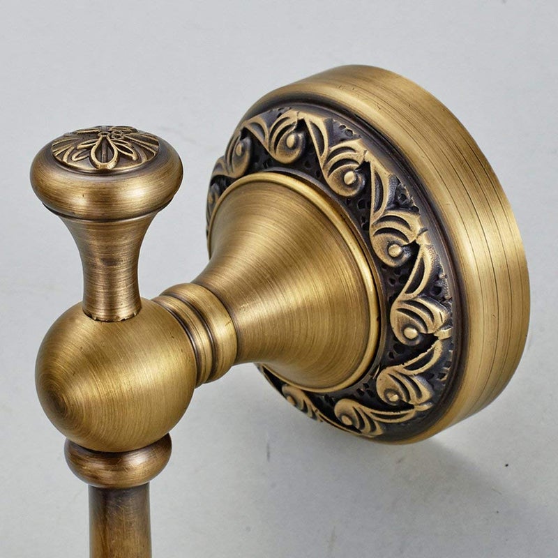 Leyden Antique Brass Towel Hook, Bathroom Robe Hooks, Wall Mounted Retro Single Door Coat Clothes Hanger - Image 5